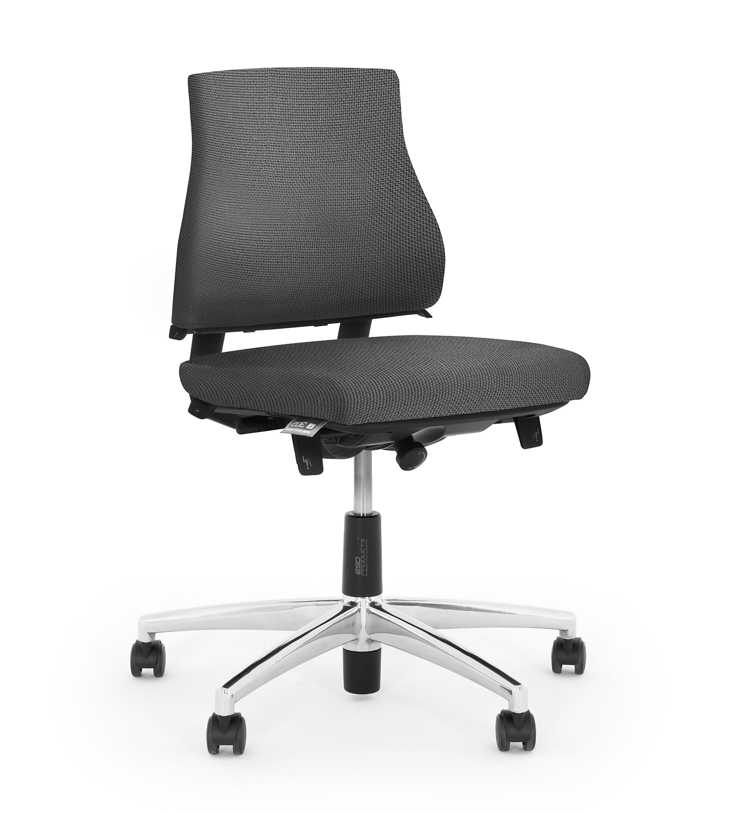 ESD Office Chair Without Armrests AES 2.1 Medium High Backrest Chair Grey Fabric ESD Soft Castors BMA Axia 2.1 Office Chairs Flokk - 530-2.1.ON-3AZ-AP-GLOBAL-ESD-GRE